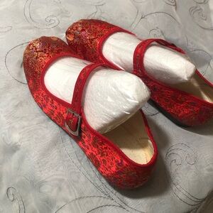 Red Floral Maryjanes